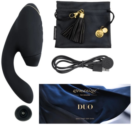 Womanizer Duo 2 – вибратор для точки G и вакуумно-волновой стимулятор клитора черный